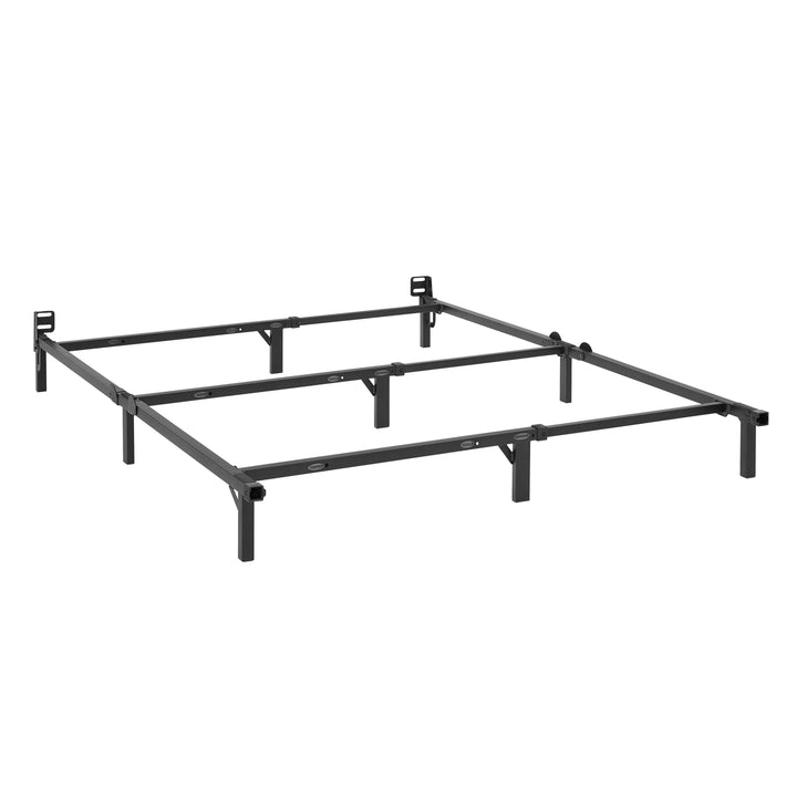 7" Adjustable Metal Bed Frame, Black, Adjusts Twin - Queen, Box Spring Required