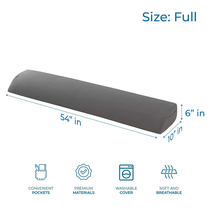 Bed Wedge Pillow for Headboard, Mattress Gap Filler Headboard Pillow, Full Size