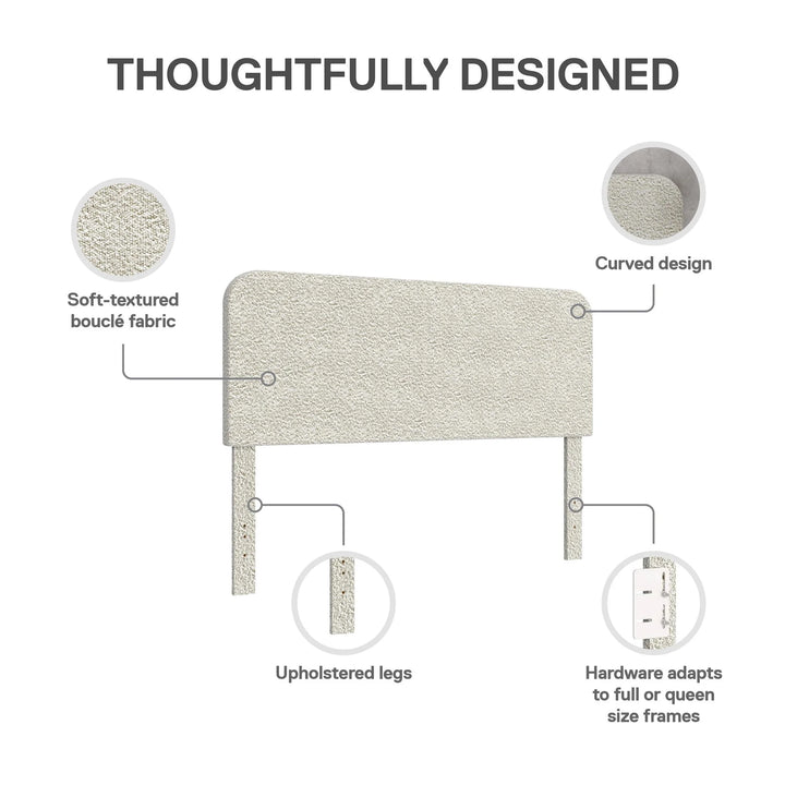 Juliet Full/Queen Boucle Headboard, Ivory