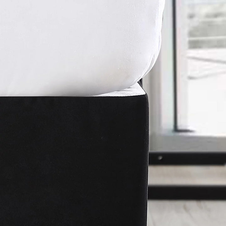 Solid Black Pleated Soft Brushed Microfiber Bed Skirt, King