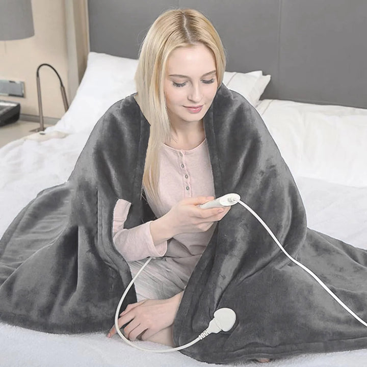 Electric Throw Blanket 50" X 60" , 10 Heating Levels, 8 Hours Auto-Off, Luxuriously Soft, Machine Washable, Gray