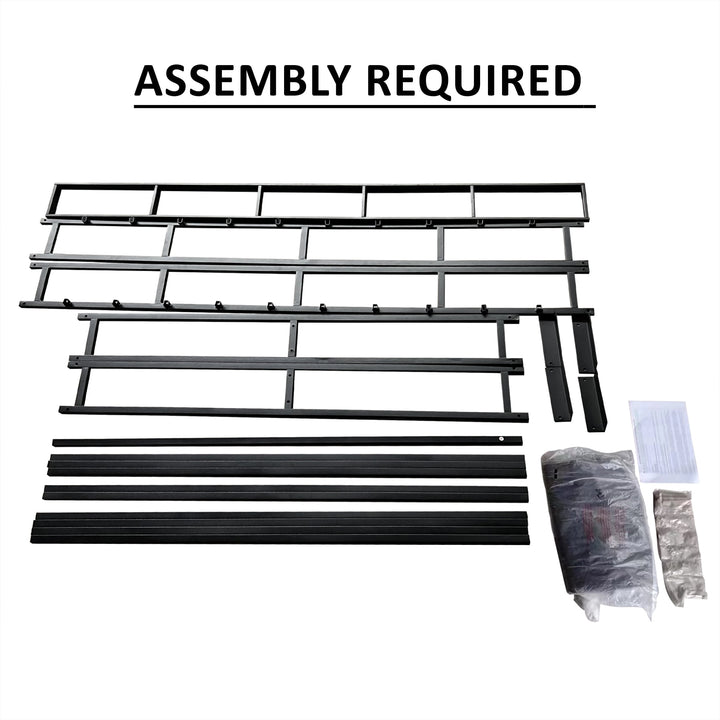 8‘ King Metal Box Spring, Black Linen