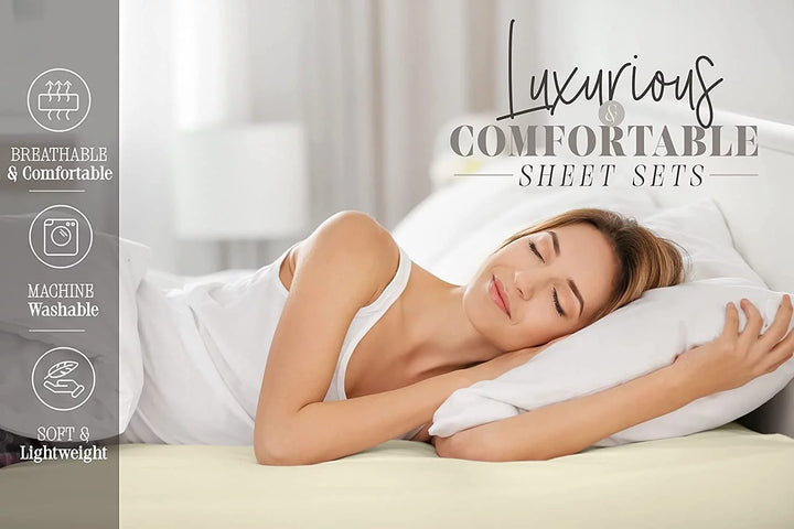 Breathable & Cooling Sheets - Hotel Luxury Bed Sheets - Extra Soft - Deep Pockets - Easy Fit - 4 Piece Set - King Black