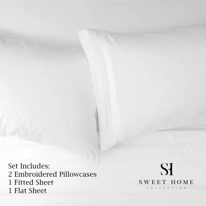 1500 Series Bed Sheets - Extra Soft Microfiber Deep Pocket Sheet Set - Queen, White