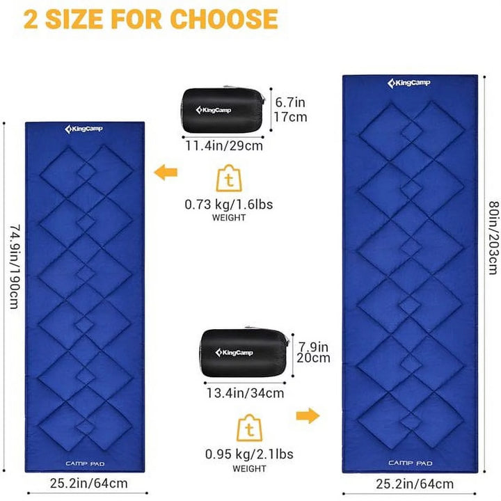 Camping Sleeping Pad Lightweight Camp Cot Mattress for Adult 80×30 Inches, Navy