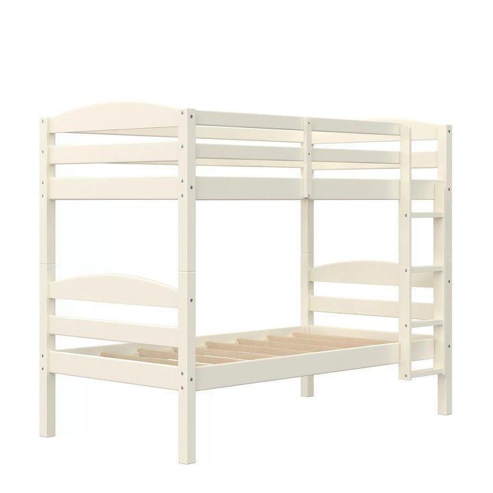 Leighton Solid Wood Twin-Over-Twin Convertible Bunk Bed, White