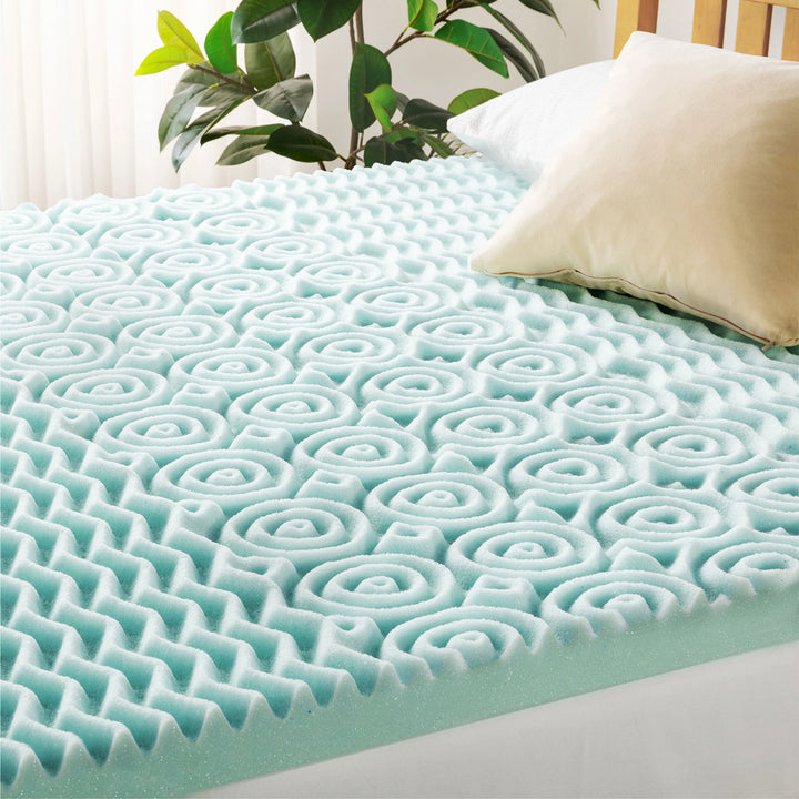 4" 5-Zone Cooling Gel Memory Foam Mattress Topper, Queen