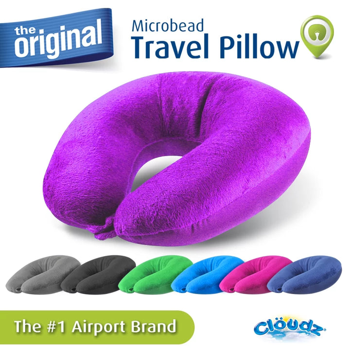 Microbead Travel Neck Pillow - Bright Purple