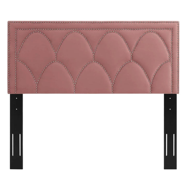 Greta Modern Performance Velvet Twin Headboard in Dusty Rose