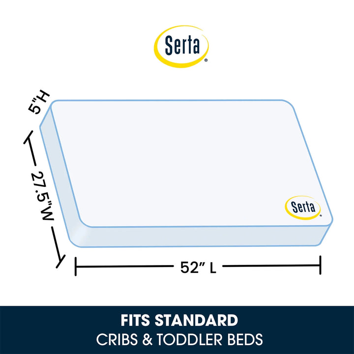 Sleeptrue Sparkling Sky 5" Dual-Sided Crib & Toddler Mattress - Sustainably Sourced Fiber Core - Waterproof - Lightweight - GREENGUARD Gold Certified - 5 Year Warranty