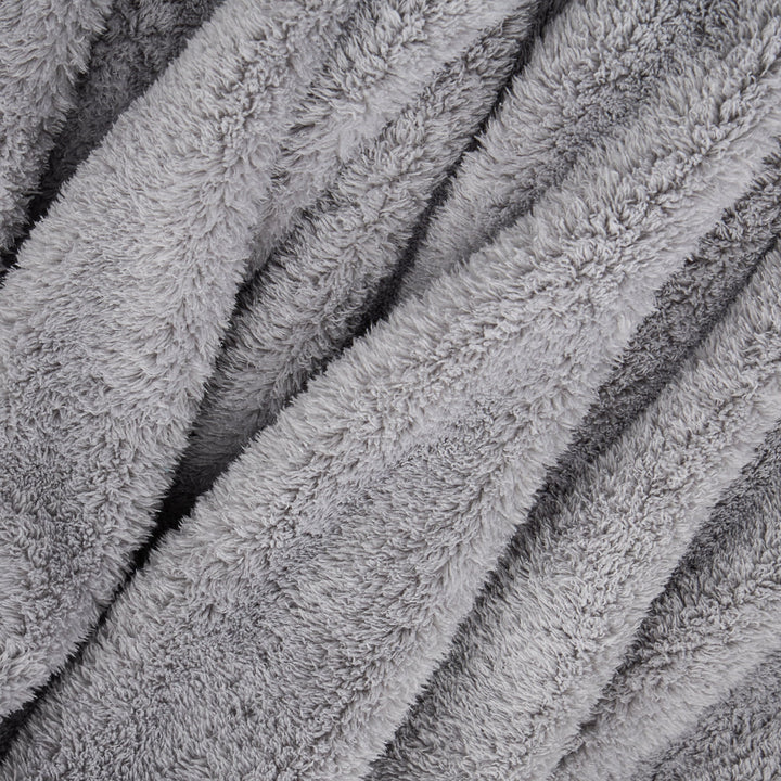 Cozy Plush Throw Blanket, Soft Silver, Standard Throw