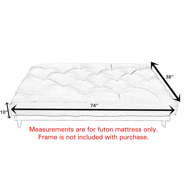 - 10 Inch Reversible Tufted Futon Mattress, Twin Size