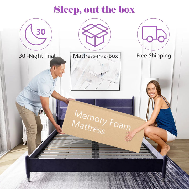 8 Inches Twin Mattress, Memory Foam Mattress Bed in a Box with Lavender Infusion,Made in USA