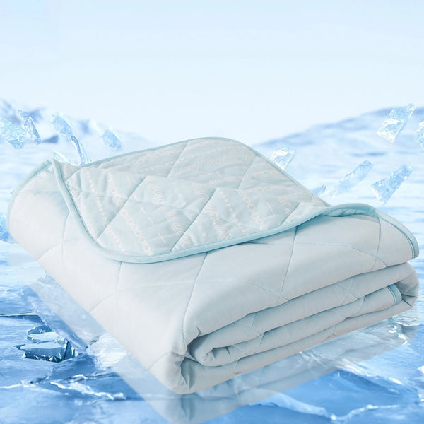 Cooling Throws Blankets, Ice Blanket for All-Season, Ultra-Cool Lightweight Blanket for Bed, Blue