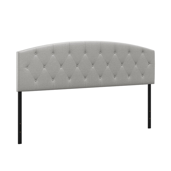 Blair Diamond Tufted Upholstered King Headboard with USB, Smoke Gray