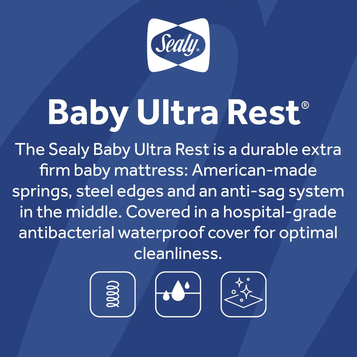 Baby Ultra Rest 2-Stage Antibacterial Baby Crib & Toddler Mattress, 204 Coil