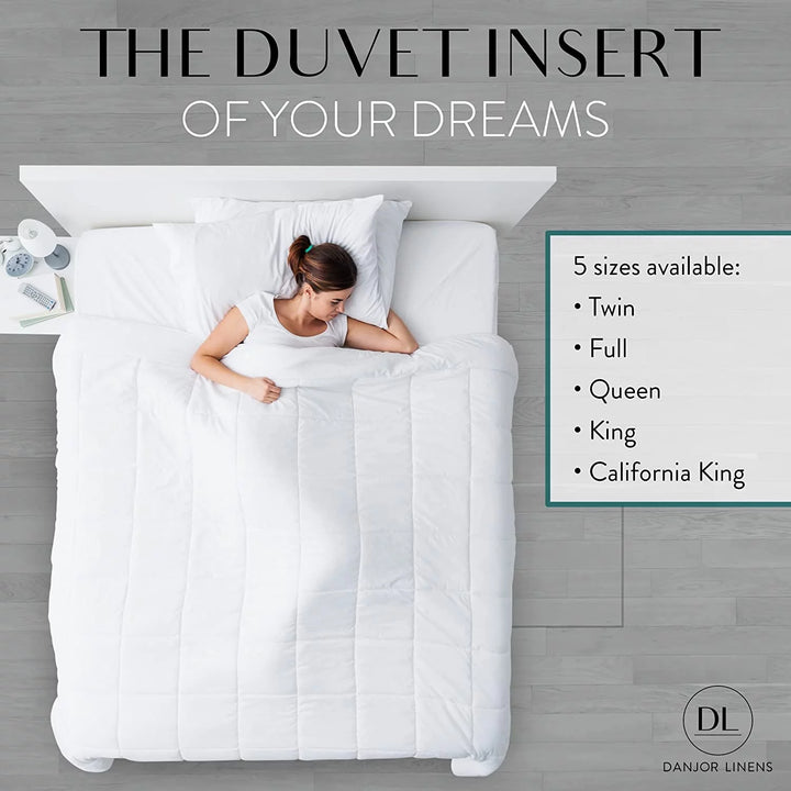 Duvet Insert - Comforter for King Size Bed - Microfiber, White﻿