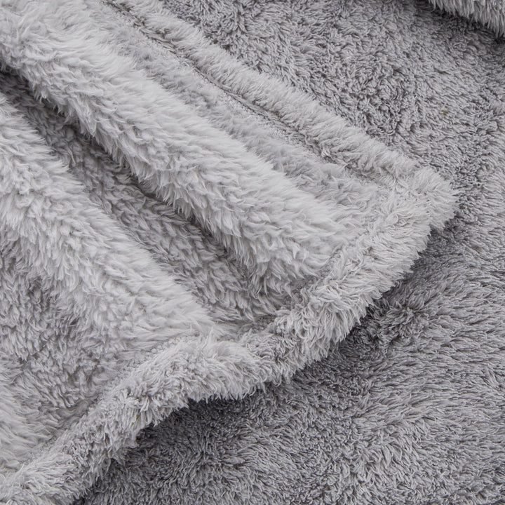 Cozy Plush Throw Blanket, Soft Silver, Standard Throw