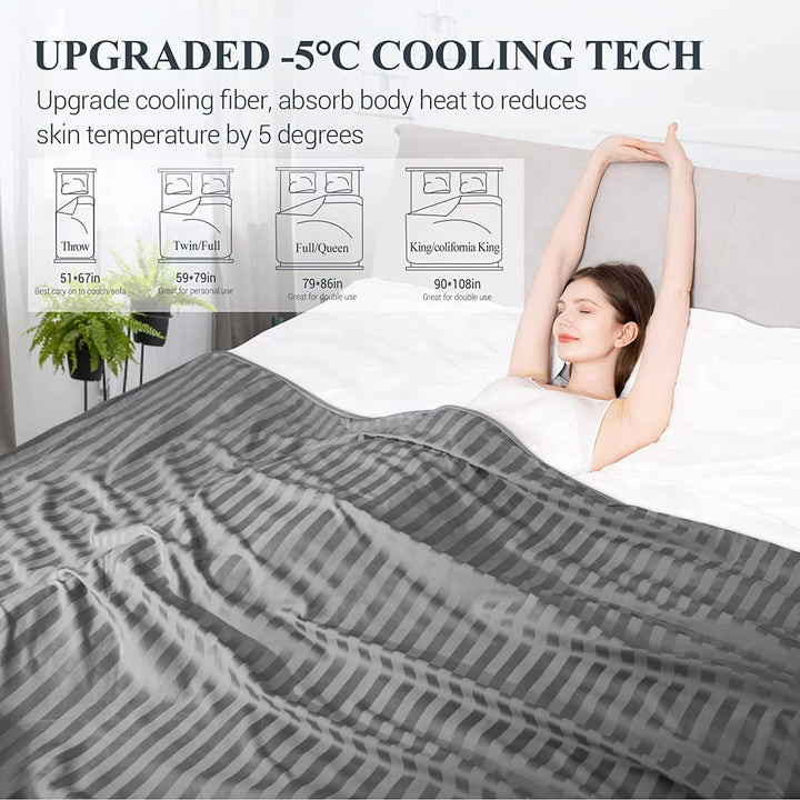 Revolutionary Cooling Blanket King, Absorbs Heat to Keep Body Cool for Night Sweats, Q-Max>0.5 Double Sided Stylish Lightweight Summer Cold Blankets for Hot Sleepers Gray 90" X 108"