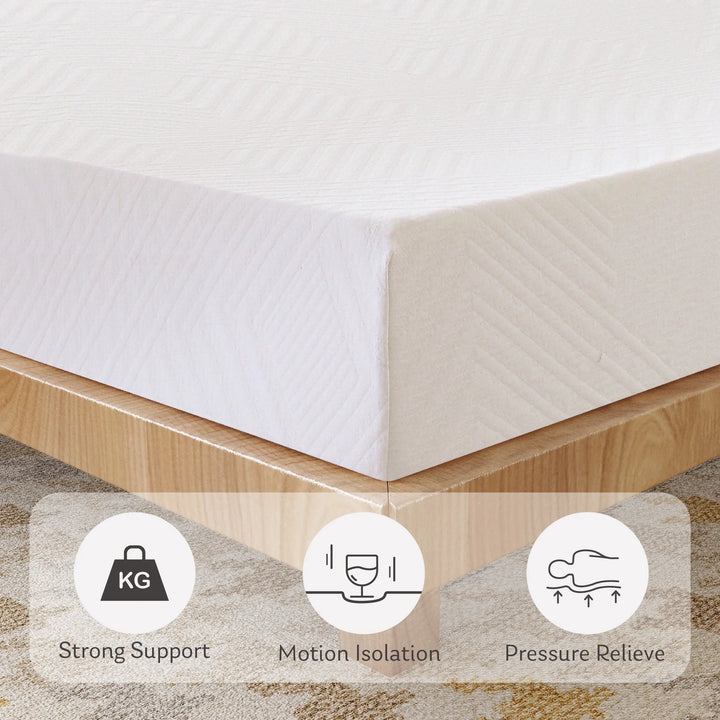 Ego White Twin Mattress in a Box, 6 Inch Memory Foam Mattress, Medium Firm