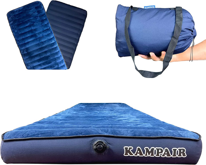 Portable Camping Air Mattress, Ultra Thick (4.75") and Wide (30") Inflatable Sleeping Pad for Camping, Traveling, and Backpacking, Blue