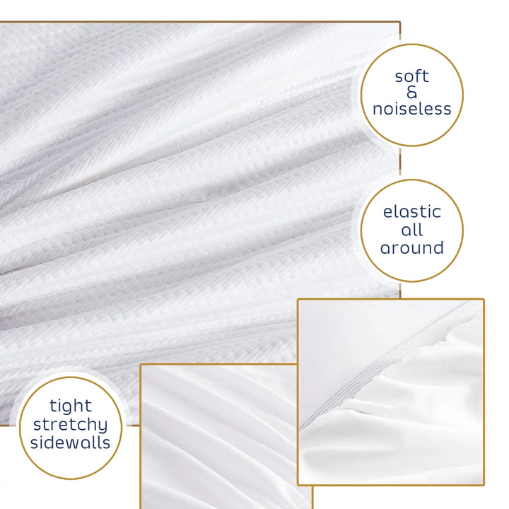 Waterproof Mattress Protector, Premium Cooling Mattress Pad Queen, Mattress Cover Fits Mattresses up to 21 Inches