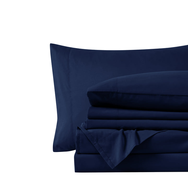 Super Soft High Quality Brushed Microfiber Bed Sheet Set, Twin-Xl, Navy, 3 Piece