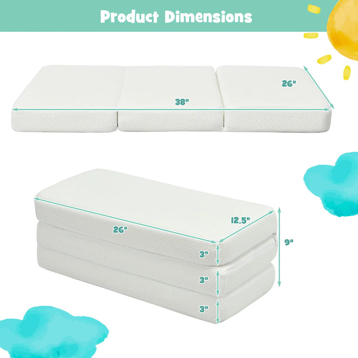 Giantex Tri-Fold Pack and Play Mattress Pad Foldable Mattress Soft Memory Foam