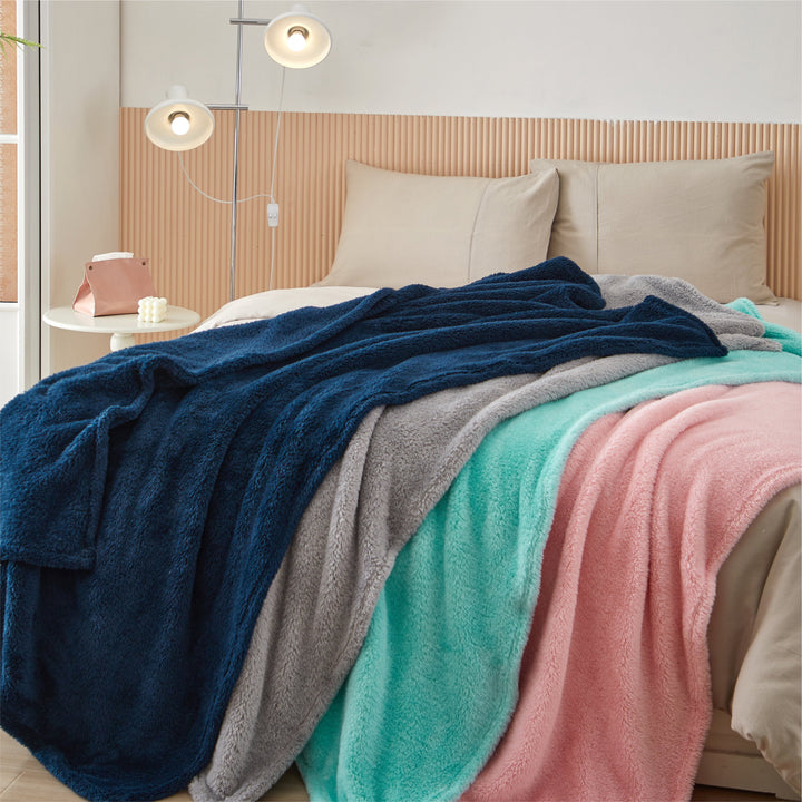 Soft, Teal, Oversized, Fuzzy Throw Blanket for Kids, 72 X 50 Inches