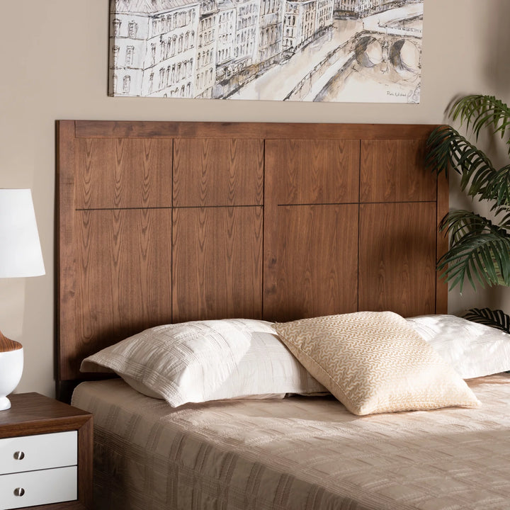 Monroe Transitional Wood Back Support MDF Headboard, Full, Ash Walnut