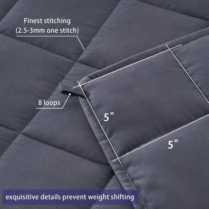 Weighted Blanket Cooling Breathable Heavy Blanket with Glass Beads Small Blanket ,7 Lbs, 40"X60", Twin Size, Grey, Soft Thick Blanket All-Season