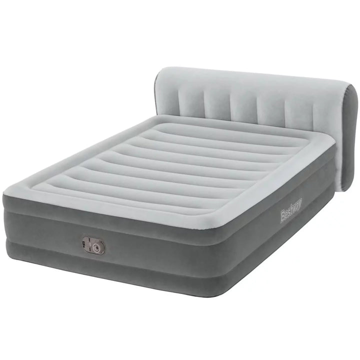 Headboard 18" Queen Air Mattress with Built-In Pump