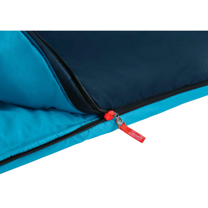 Montauk 40-Degree Warm Weather Semi-Rectangular Big and Tall Sleeping Bag, Blue, 84”X36”