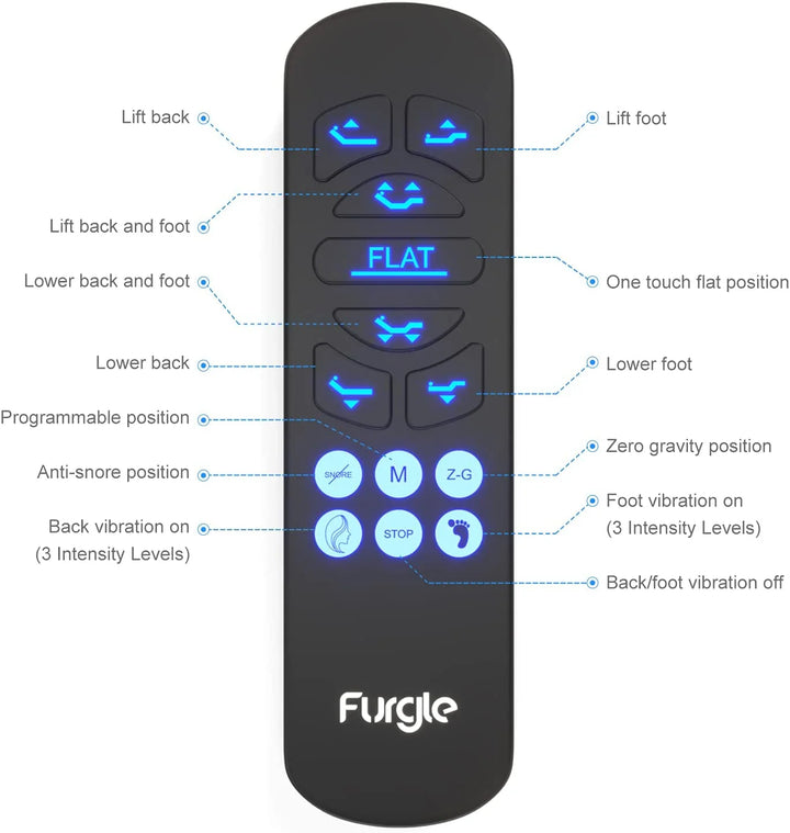 Split King Size Adjustable Bed Base Frame for Stress Management with Massage, Adjustable Legs, Remote Control