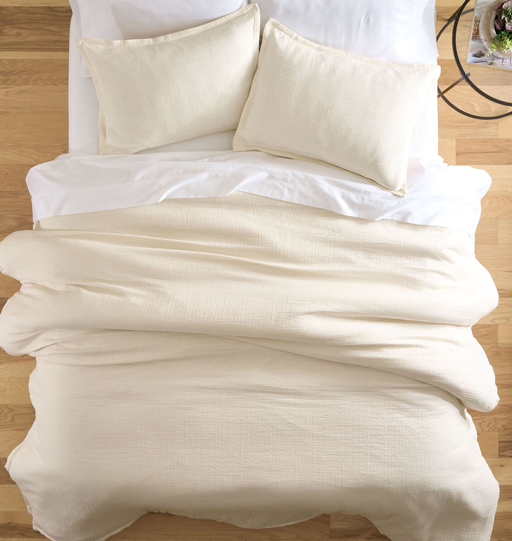 3-Piece Cream Gauze Comforter Set, Adult King