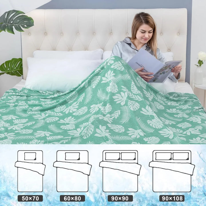 Cooling Blanket for Hot Sleepers 50"X 70" Breathable Summer Blankets Q-Max>0.5 Arc-Chill Cooling Thin Blankets for Night Sweats, Lightweight Double Sides Cooling Blankets