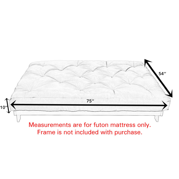 Full Size 10 Inch Reversible Tufted Futon Mattress