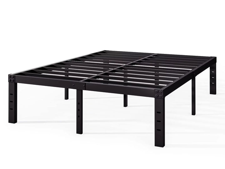 14" Queen Metal Bed Frame with Steel Slats, Heavy Duty Mattress Foundation