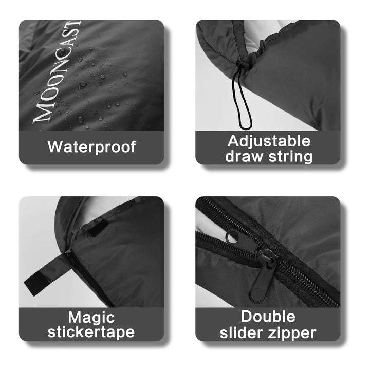 0 ºc Sleeping Bags, Compression Sack Portable and Lightweight for Camping, Dark Gray