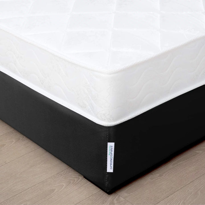 Box Spring Cover Full Size, Smooth and Elastic Woven Material Wrap around 4 Sides of the Box Spring, Black