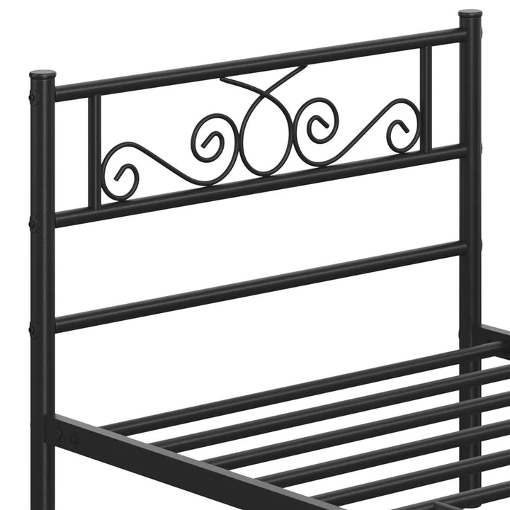 Jocelyn Modern Scroll Metal Platform Twin Bed, Black