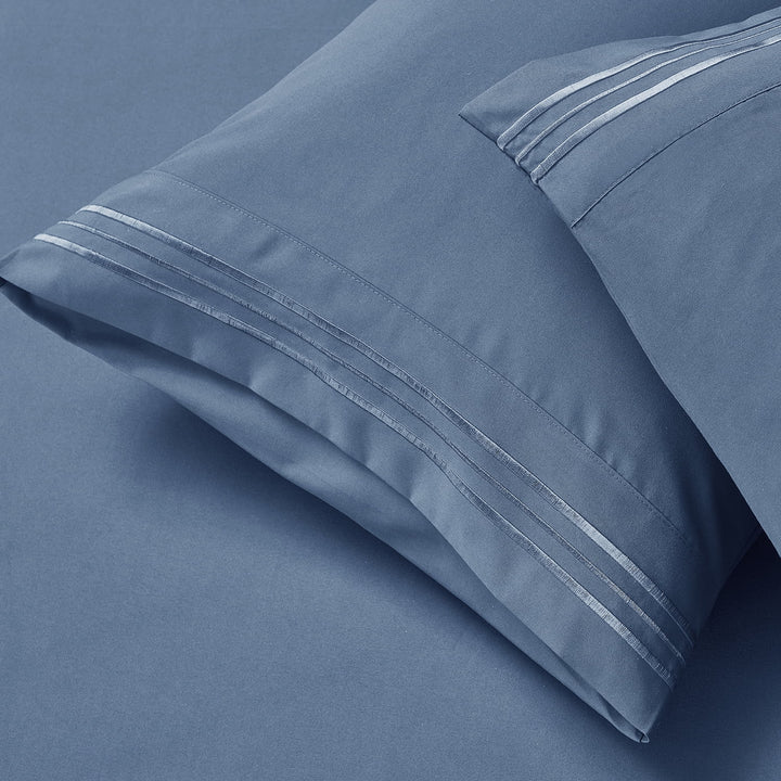 Bed Sheets Set, 1800 Series Deep Pocket 4 Piece Bed Sheet Set, Microfiber - Twin, Blue Heaven