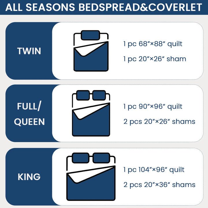 Quilt Set Queen Size - Lightweight Quilts Summer Bedspreads for All Season 3 Piece (1 Quilt, 2 Pillow Shams) - Dark Grey