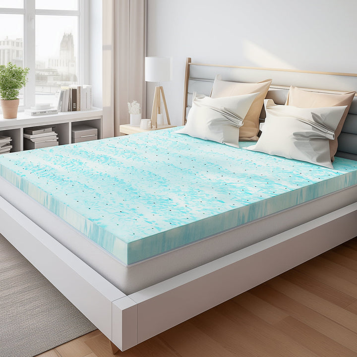 3 Inch Cool Gel Memory Foam Mattress Topper Twin Size Bed, Comfort Body Support & Pressure Relief, Certipur-Us Certified