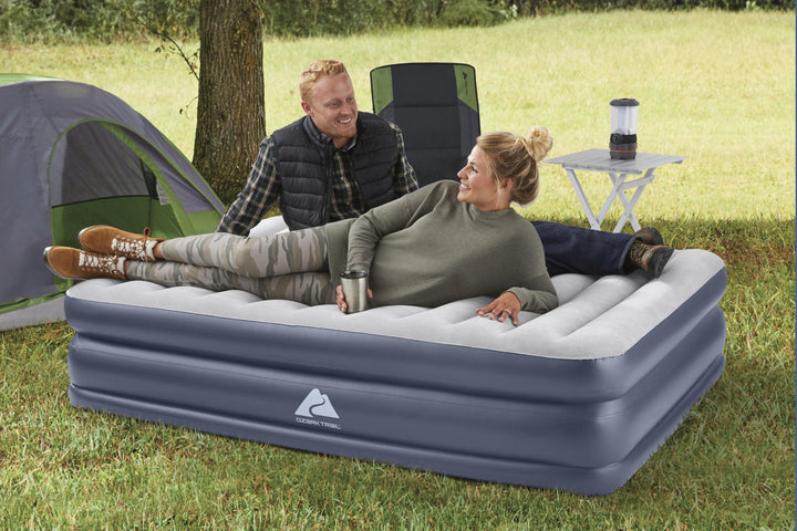 Tritech Quadcomfort 18In Air Mattress Antimicrobial Coating with Built-In AC Pump, Queen