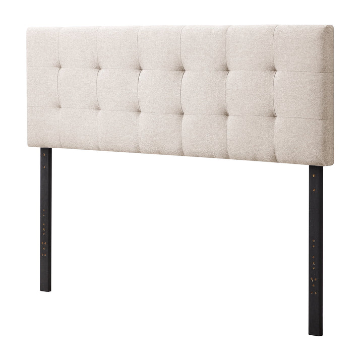 Eugene Square Tufted Upholstered Headboard, King/Cal King, Beige