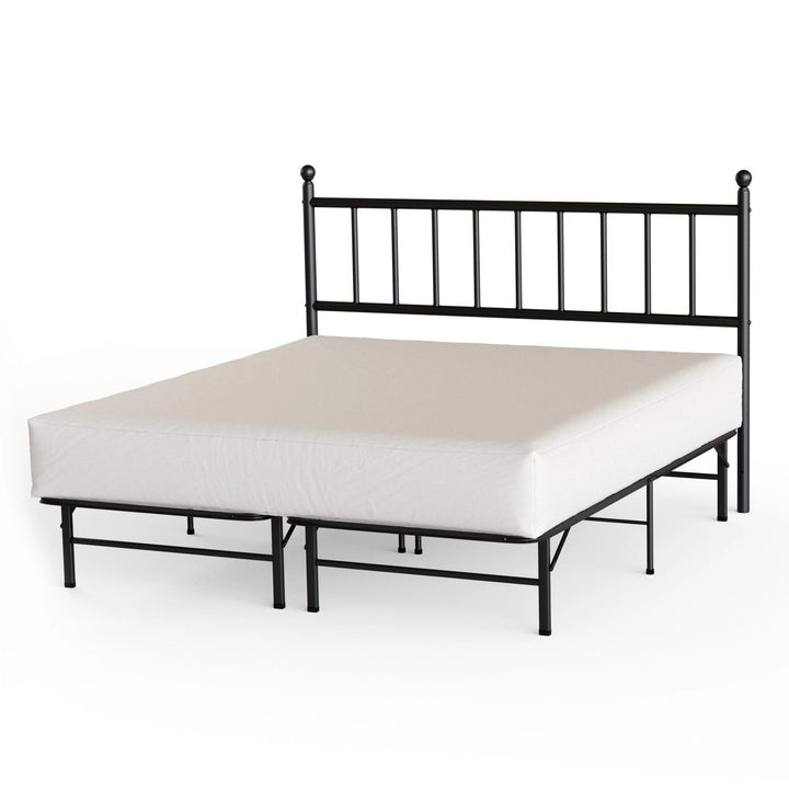 Durham Steel Vertical Bar Metal Headboard, Black, Queen