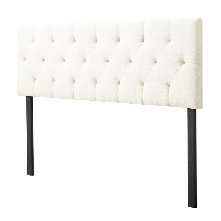 Eugene Diamond Tufted Upholstered Headboard, Queen, Cream