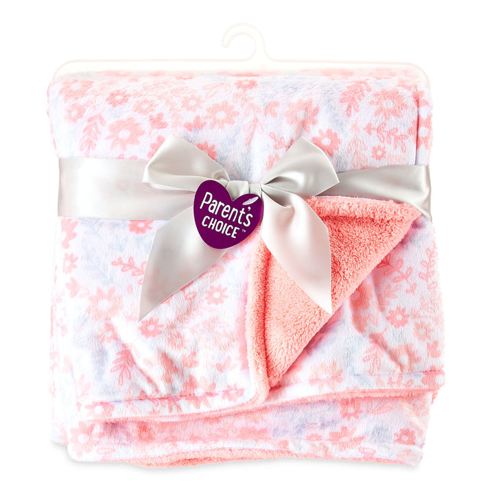 Baby Girl Premium Ultra Soft Plush Floral Blanket, 30" X 40"