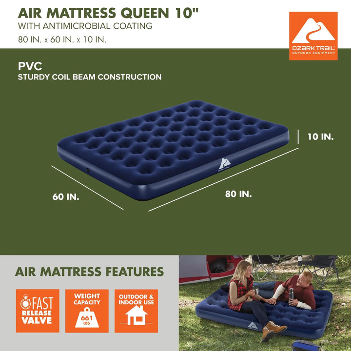 Air Mattress Queen 10" with Antimicrobial Coating